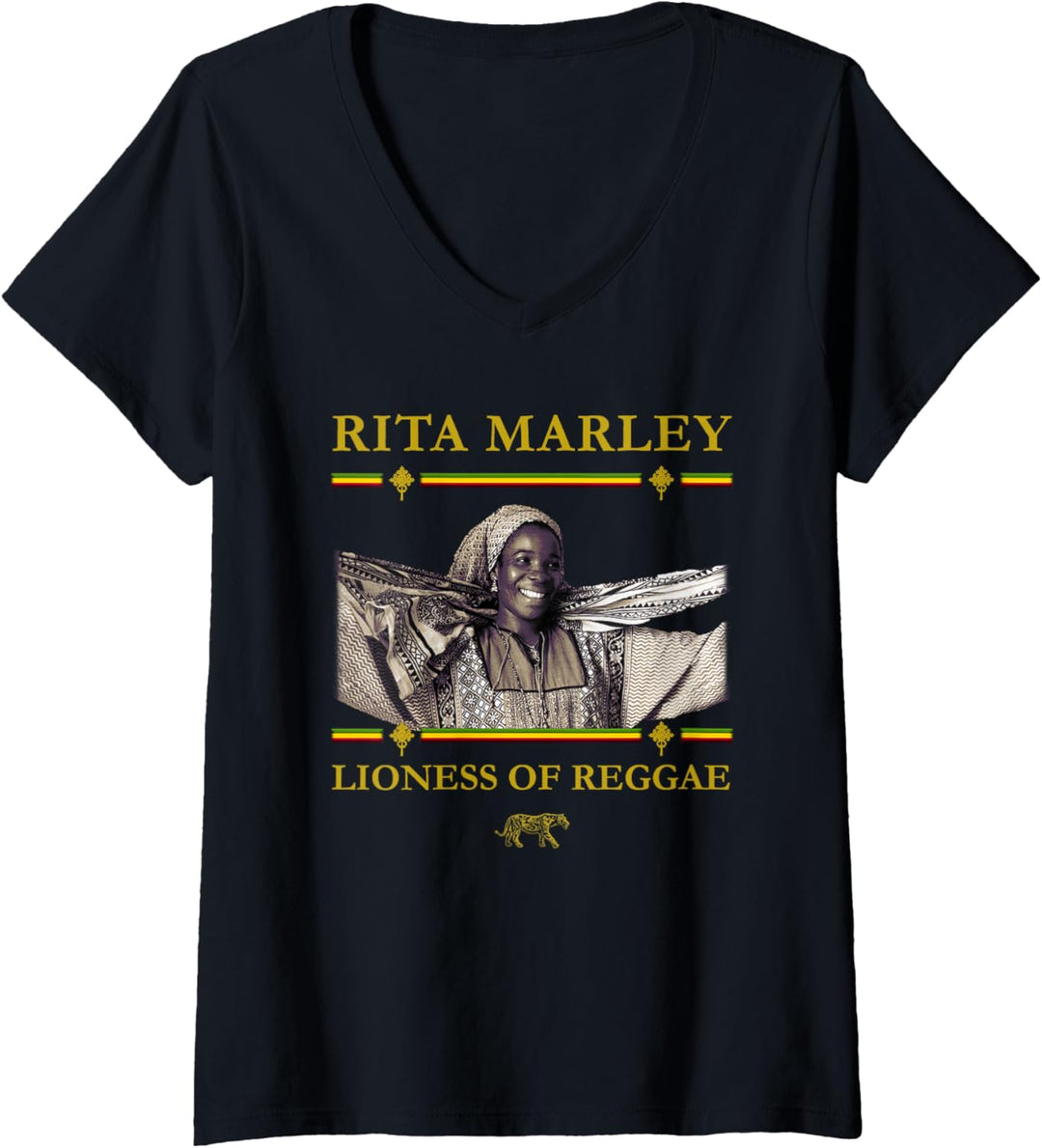 Ziggy Marley - Official Merchandise - Rita Marley Lioness T-Shirt mit V-Ausschnitt
