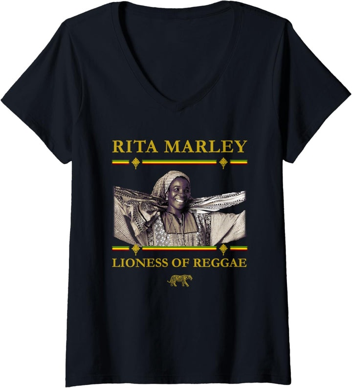 Ziggy Marley - Official Merchandise - Rita Marley Lioness T-Shirt mit V-Ausschnitt