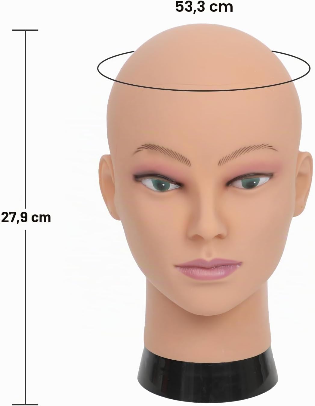 Bald Mannequin Head Professional Bald Head for Wigs,Glasses,Mask Making and Display,with a Free Clam