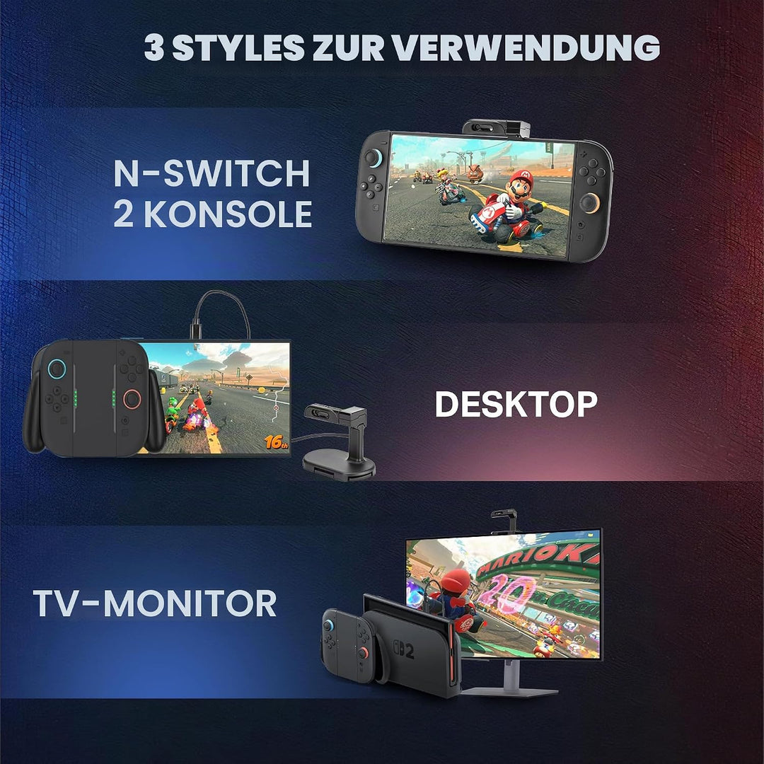 NITHO 1080P Full HD Webcam Kompatibel mit Switch 2, USB-C Kamera für Video-Chat und kompatible Spiel