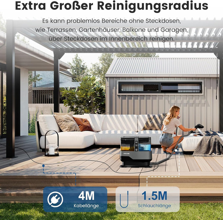 Kitcanis Polsterreiniger Gerät Nasssauger Waschsauger - 17KPa 600W 78dB Teppich und Polsterreiniger