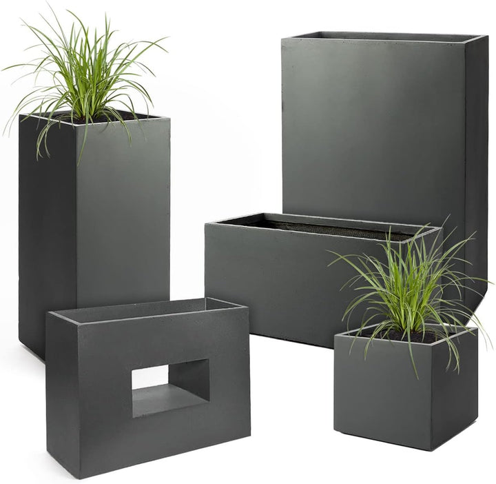 Pflanzwerk® Pflanzkübel Fiberglas TUB Anthrazit 17x50x17cm *Frostbeständig* *UV-Schutz* *Qualitätswa