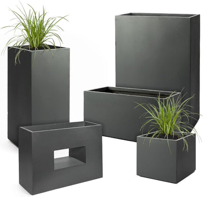 Pflanzwerk® Pflanzkübel Fiberglas TUB Anthrazit 17x50x17cm *Frostbeständig* *UV-Schutz* *Qualitätswa