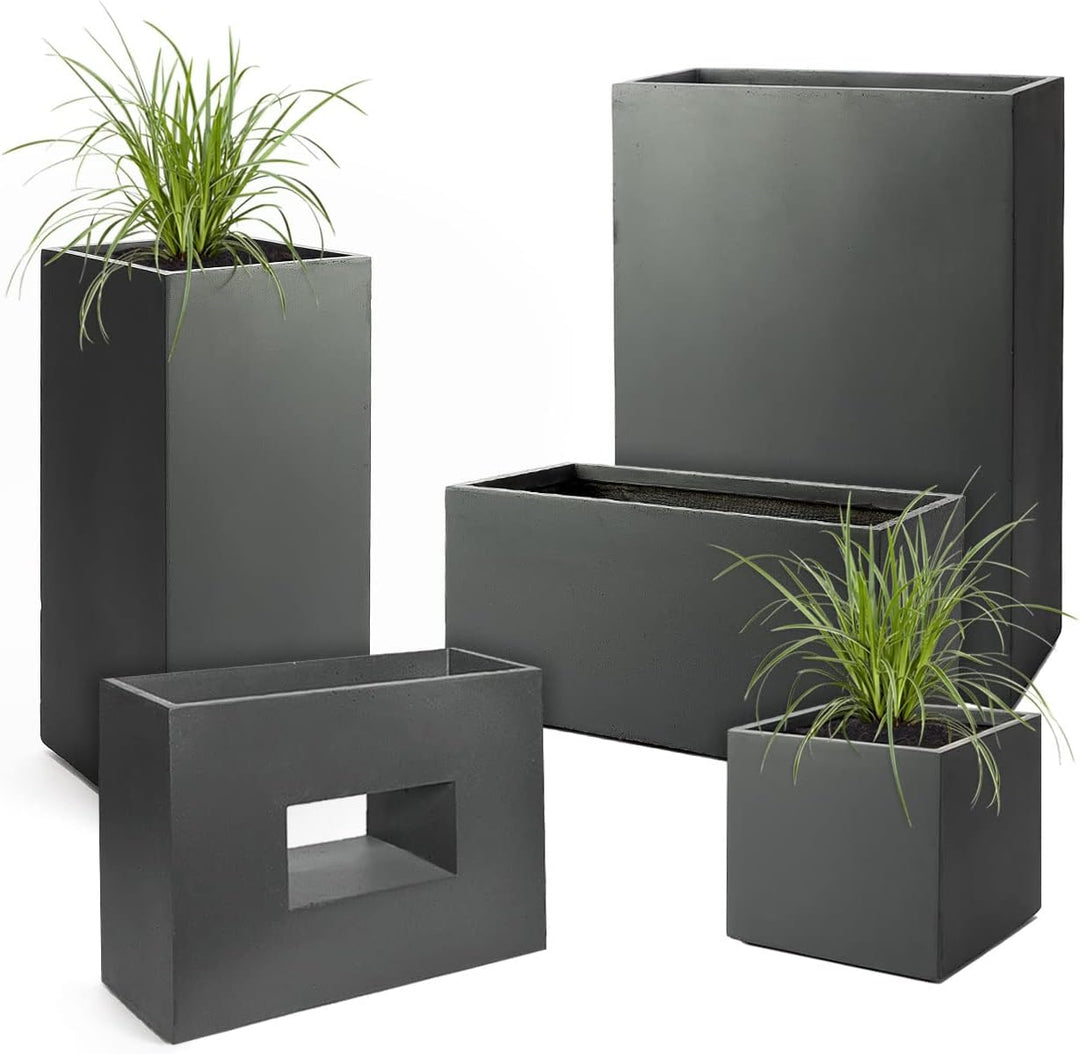 Pflanzwerk® Pflanzkübel Cube Anthrazit 45x55x55cm *Frostbeständiger Blumenkübel* *UV-Schutz* *Qualit
