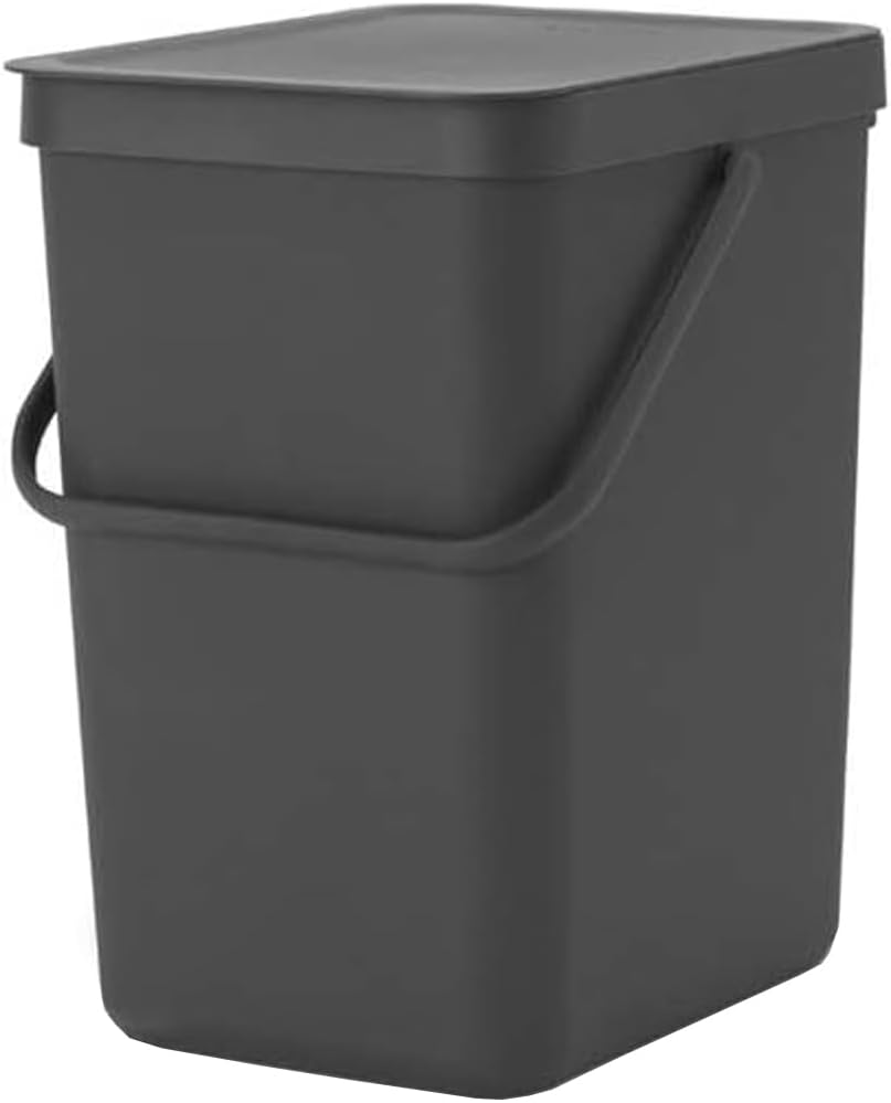 Brabantia Sort & Go Mülleimer, Kunststoff, Grau, 25 Liter Grey 25 Liter Mülleimer, Grey 25 Liter Mül