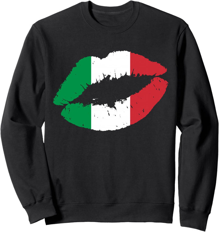 Italien Italienische Flagge Kuss Lippen Fussball Fan Geschenk Sweatshirt