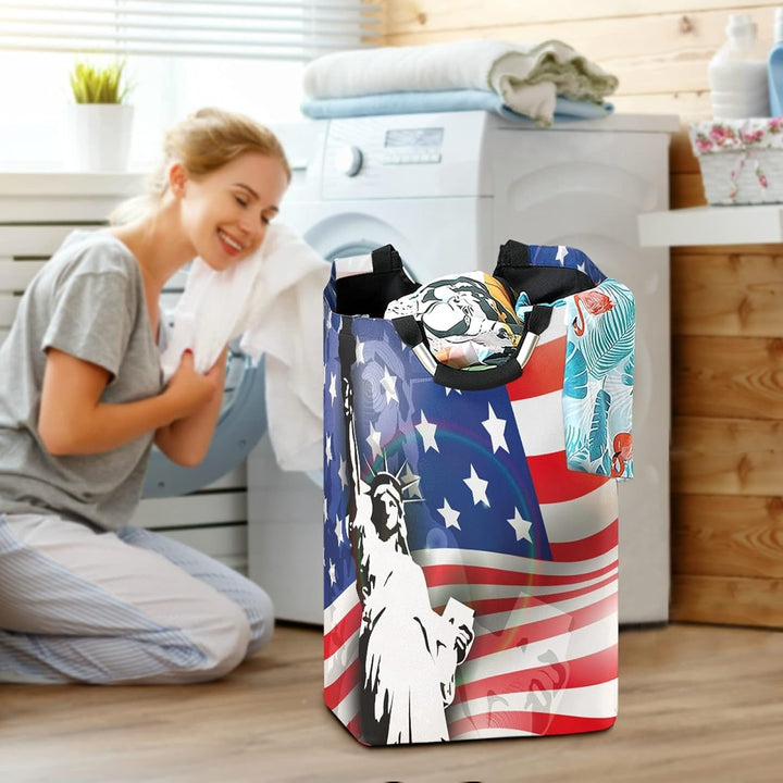 Statue Freiheit Amerika Grosser Wäschekorb Faltbar Wasserdicht Wäschesammler Vorratsbehälter Laundry