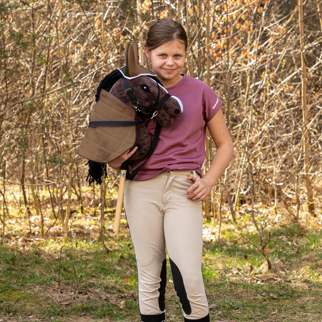 SKIPPI Wendbare Decke und Fliegenhaube für Hobby Horse – Beige und Olivgrün, Hobby Horse Zubehör, Zw