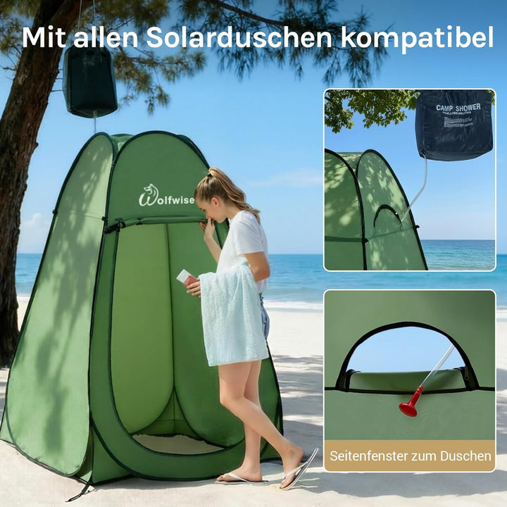 Wolfwise Pop up Toilettenzelt Umkleidezelt, Camping Duschzelt Outdoor Mobile Toilette Umkleidekabine