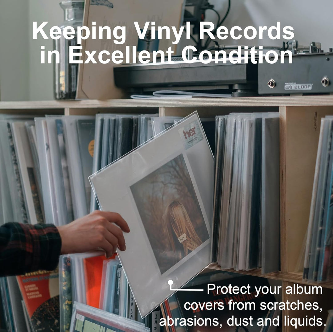 Schallplatten Hüllen 12 Zoll Aussenhüllen, 200 Stück Lp Schutzhüllen, Transparent Vinyl Hüllen, 12,7