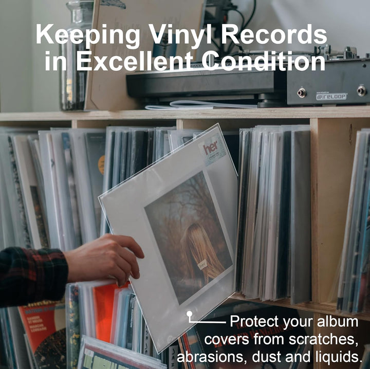 Schallplatten Hüllen 12 Zoll Aussenhüllen, 200 Stück Lp Schutzhüllen, Transparent Vinyl Hüllen, 12,7
