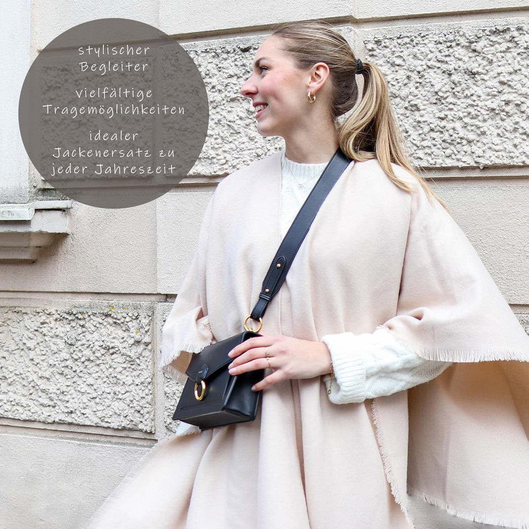 Giorgio Rimaldi® Poncho Damen - Hochwertiges Cape Aus Reinem Polyacryl - Wärmend & Hautfreundlich -
