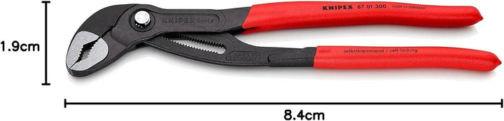 KNIPEX Cobra 87 01 300 SB, Wasserpumpenzange | Rohrzange, gross, Chrom-Vanadium atramentiert, 300 mm