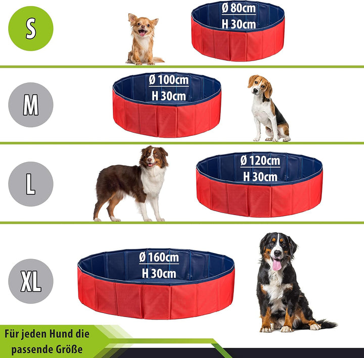Stabiler Hundepool | Planschbecken für Hunde | Faltbarer Pool mit Ablassventil | rutschfeste Badewan