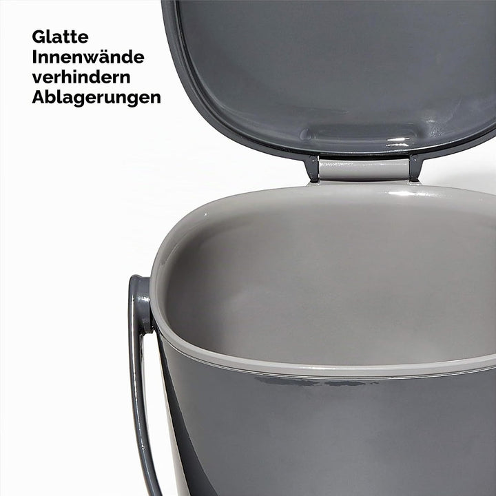 OXO Good Grips Komposteimer grau – geruchsdichter Abfalleimer für die Küche – 2,8 l 2.8L Anthrazit,