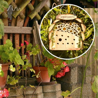 Gardigo Insektenhotel für Bienen und Marienkäfer aus Holz | Nistkasten zum Aufhängen für Garten und