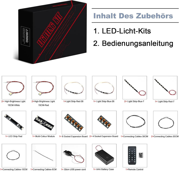 Fernbedienung Licht-Kit für Lego 42130 Technic BMW M 1000 Rr Motorrad Sammelbausatz (Nicht Lego), DI