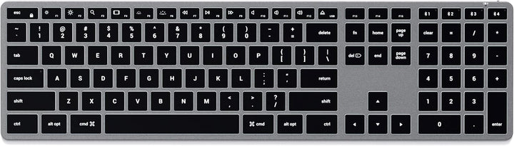 SATECHI Slim X3 Kabellose Bluetooth Tastatur - Hintergrundbeleuchtung & Ziffernblock – Multi-Device