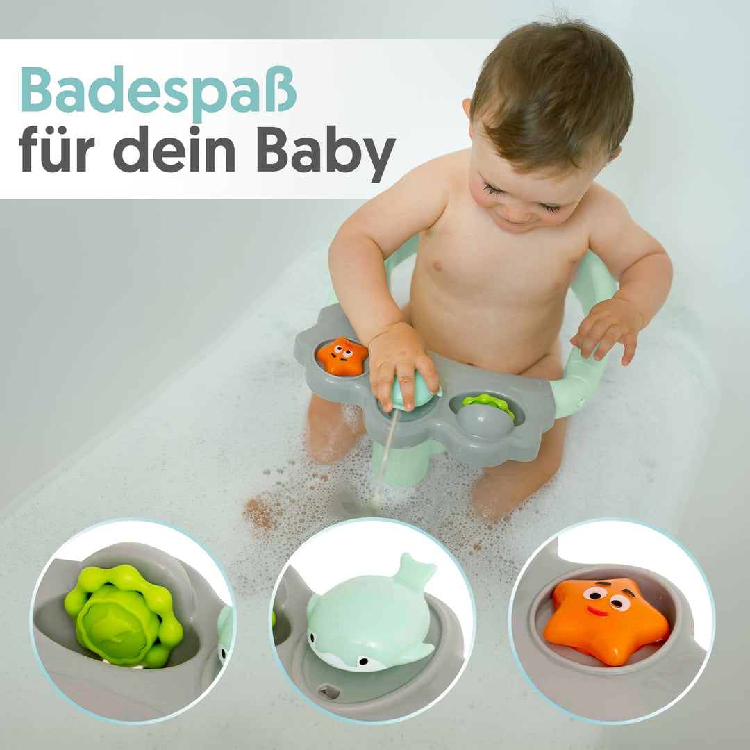 Interbaby Badewannensitz Baby Rutschfest mit Saugnäpfen | Baby Badewannensitz Sicher &amp; Ergonomisch |