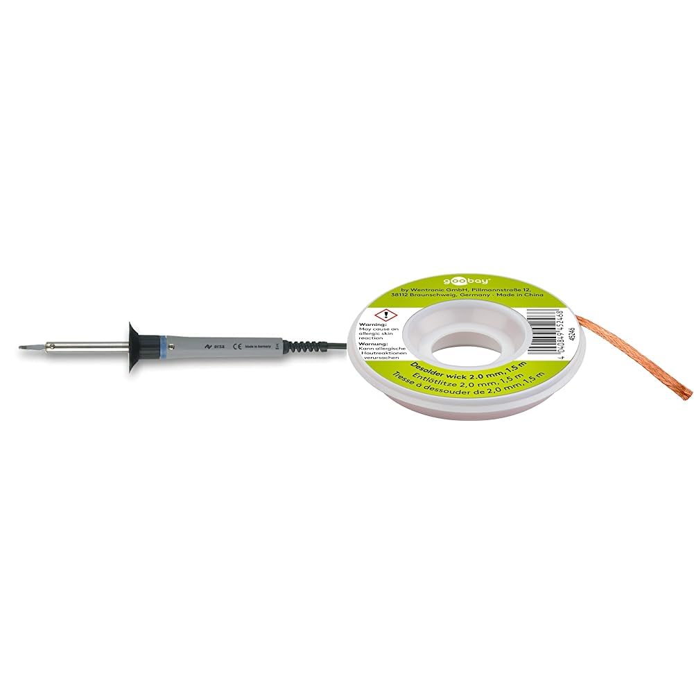 ERSA Lötkolben 30 S 40W Version 230V 0340KD bewährter Universallötkolben &amp; Goobay 45246 Entlötlitze