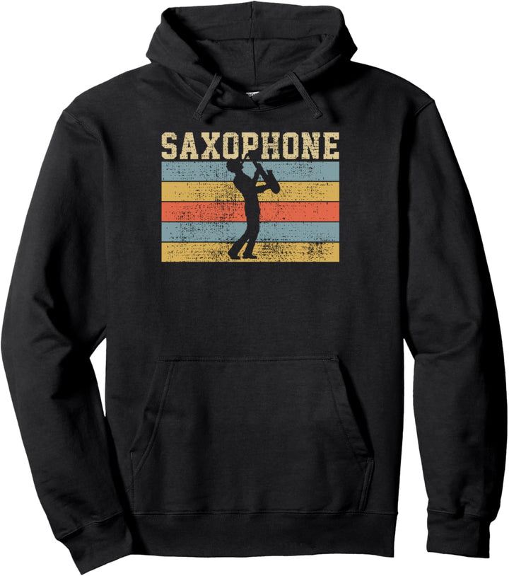 Saxophone Vintage Pullover Hoodie