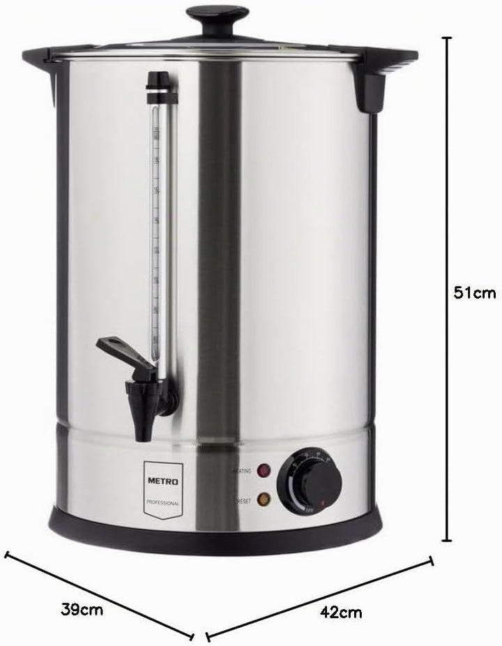 METRO Professional Wasserkocher GWB1020, auch fÙr GlÙhwein, GlÙhweinspender, 20 Liter, 130 Tassen, 2