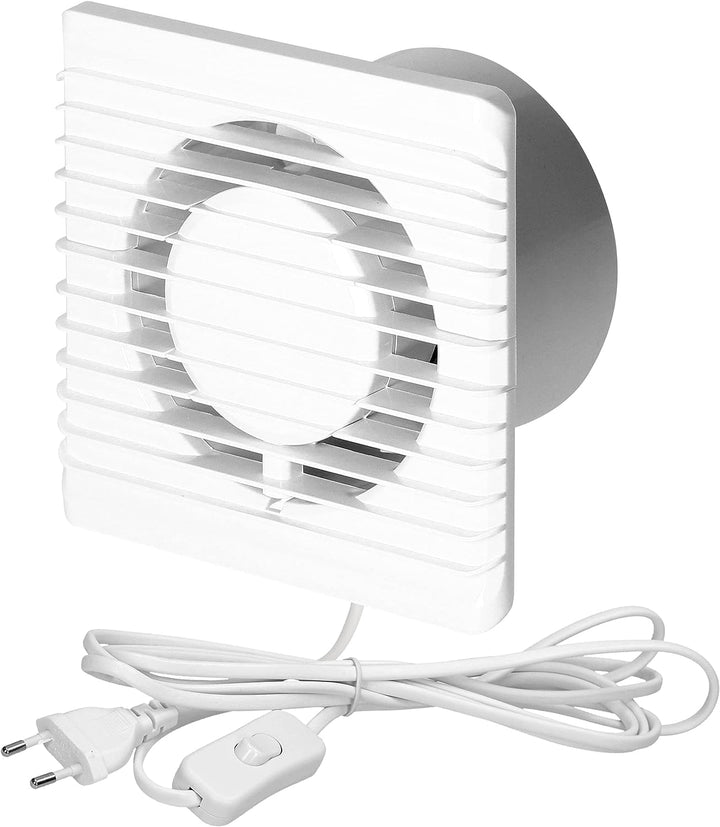 Bad lüfter 230V 125mm Leiser Badezimmer Lüfter Aufputz 34 dB 14 W Kabellänge 1,3 m mit Schalter Idea