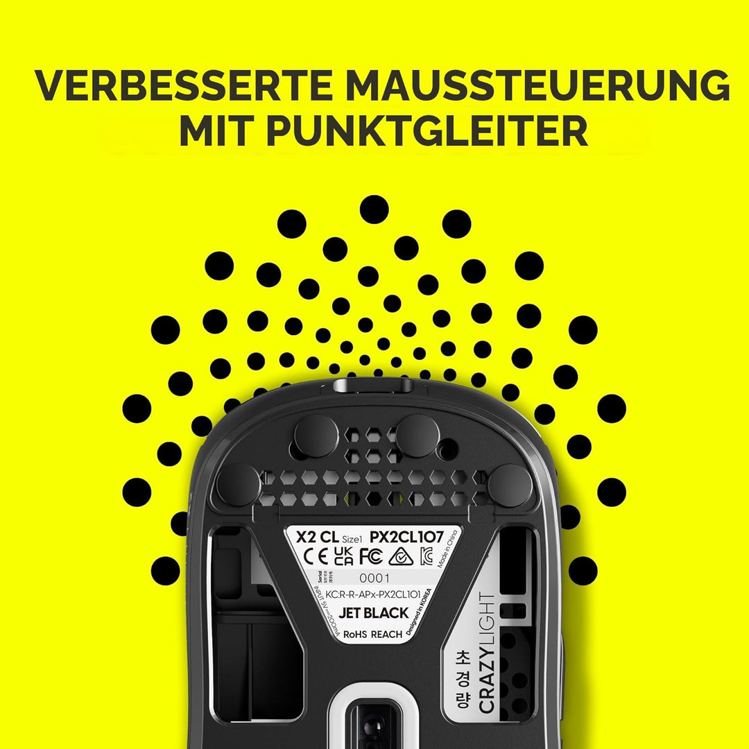 Pulsar Gaming Gears X2 Crazylight Kabellose Gaming-Maus, Ultraleicht, 39 g, optischer Schalter, 3200