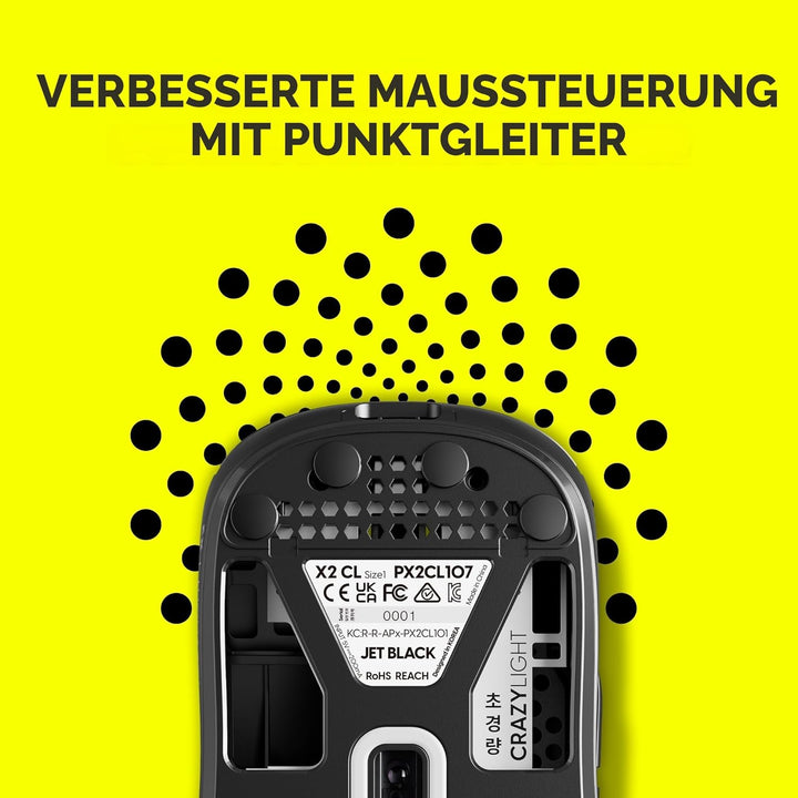 Pulsar Gaming Gears X2 Crazylight Kabellose Gaming-Maus, Ultraleicht, 39 g, optischer Schalter, 3200