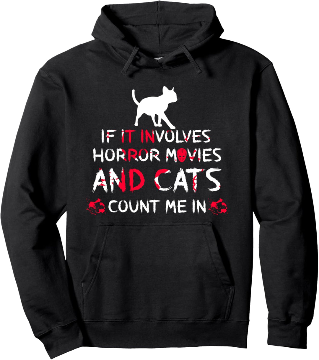 Es beinhaltet Horrorfilme und Katzen-Horrorfilm Pullover Hoodie