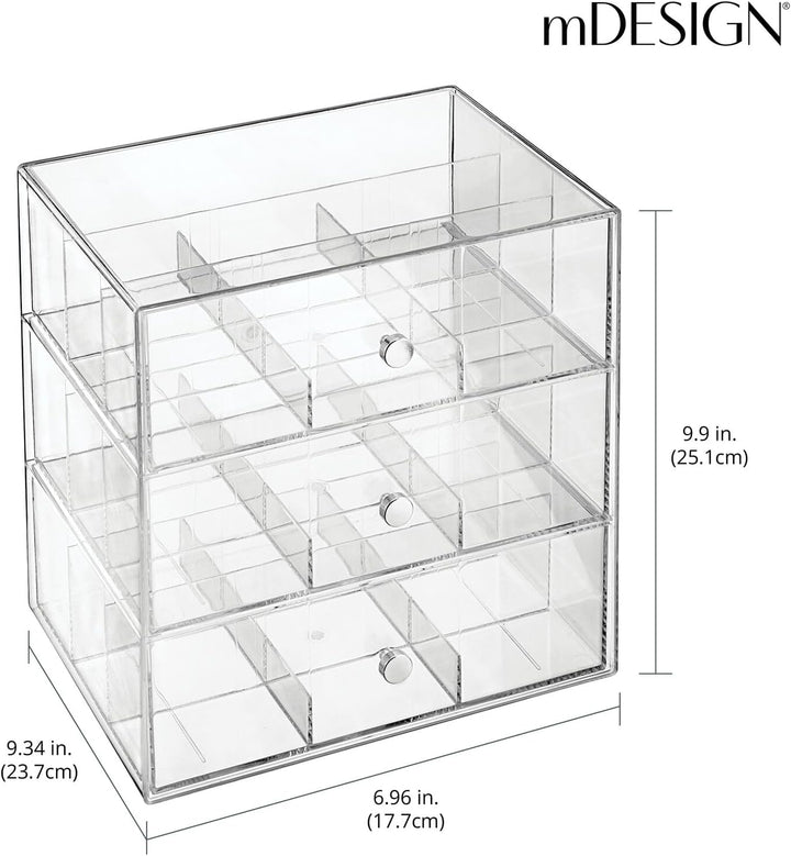 mDesign Küchen Organizer mit 3 Schubladen – Aufbewahrungsbox für Teebeutel, Kaffeepads, Süssungsmitt