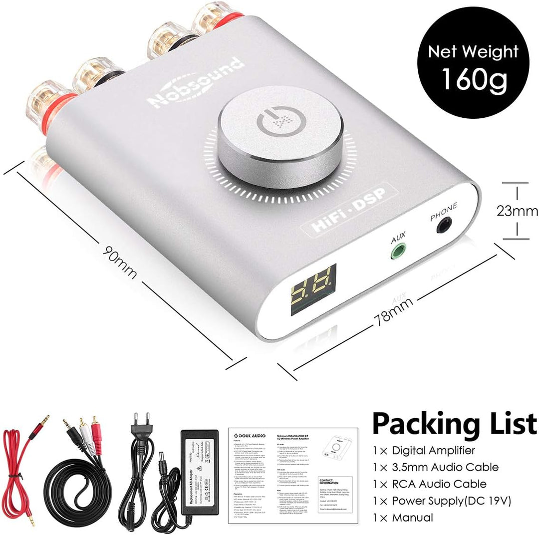 Nobsound NS-20G Mini Digital Power Amplifier Bluetooth HiFi Stereo Amp Leistungsverstärker 100W+100W