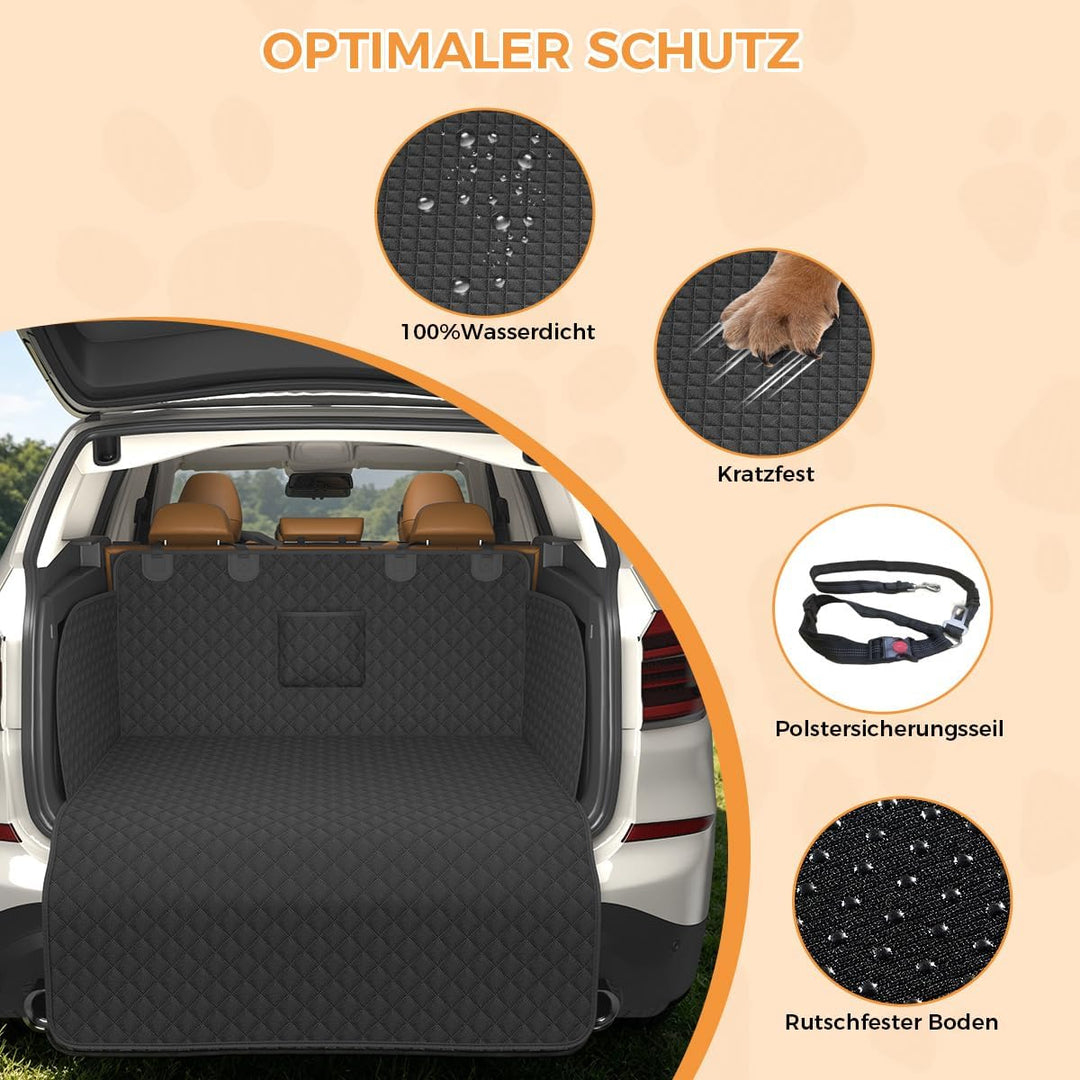 Kofferraumschutz Hund, Hundedecke Auto Kofferraum gesteppt mit Seiten- und Ladekantenschutz, Univers