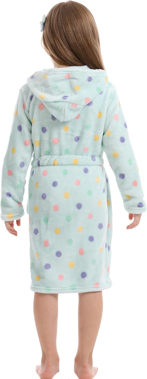 Unisex Baby Korallen Fleece mit Kapuze Morgenmantel Bademantel Jungen Mädchen Kleinkinder Pyjamas Na