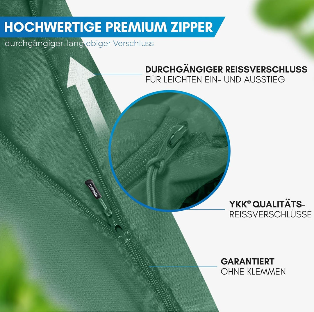 NORDMUT® Hüttenschlafsack Mikrofaser Ultraleicht - Sommerschlafsack Kleines Packmass & Atmungsaktiv