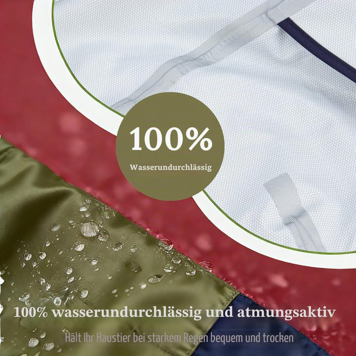Regenmantel Hund, Regenjacke Hund wasserdicht mit Verstellbarer Kapuze &amp; elastischen Beinbändern – L