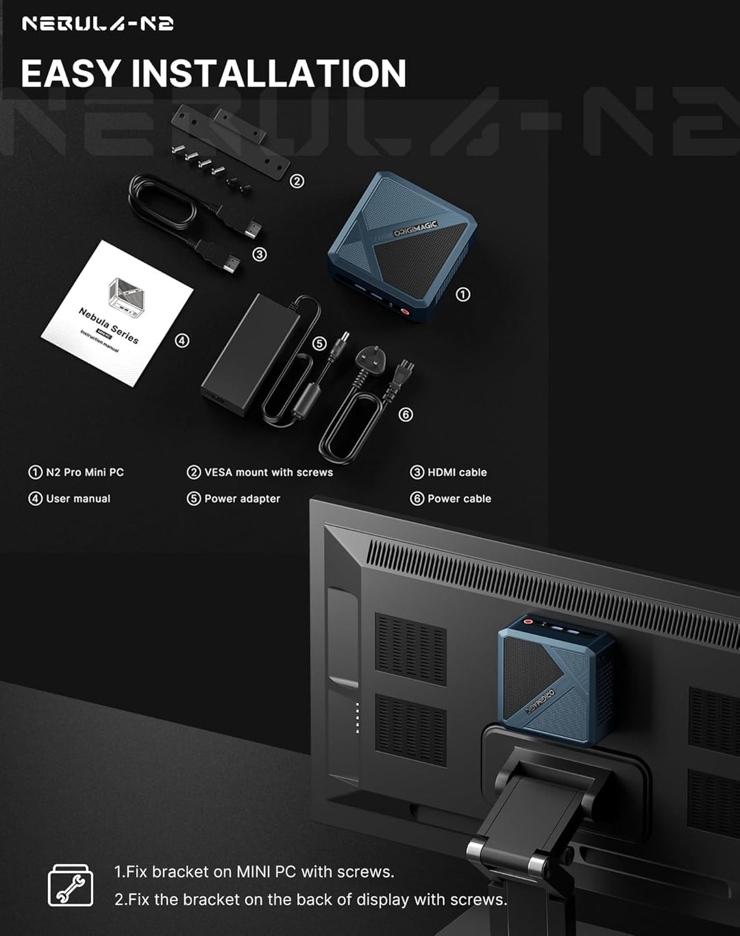 A2 Mini PC Workstation, Con Intel Core i9-13900HK Processors(14/20T), bis zu 5.4GHz, 32GB DDR5 5200M