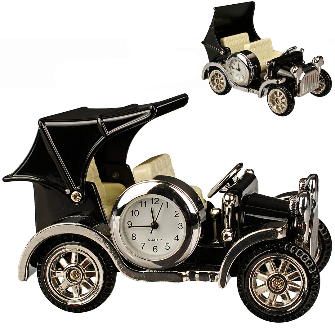 alles-meine.de GmbH kleine - Tischuhr/Miniatur - Uhr - Oldtimer - Auto/Taxi - aus Metall - 9 cm - ba
