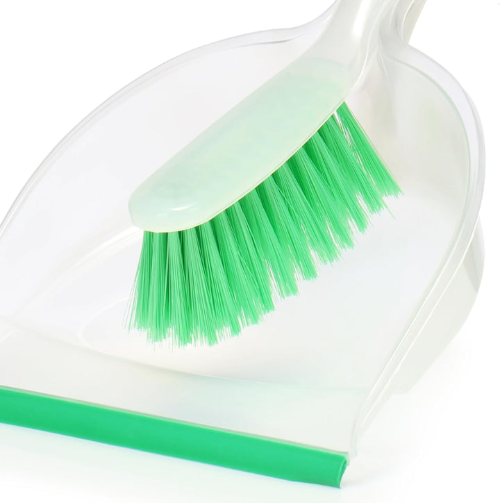 com-four® 2X Kehrgarnitur - grünes Kehr-Set aus Handfeger und Kehrschaufel - farbenfrohes Haushaltsr