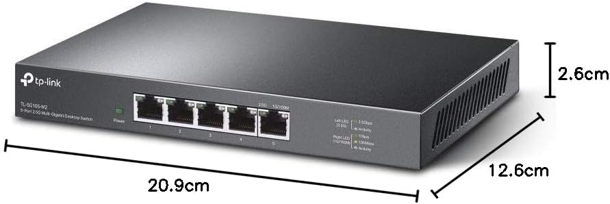 TP-Link TL-SG105-M2 5× 2.5-Gigabit ports Ethernet LAN Switch(Plug-and-Play,Metallgehäuse, QoS, IGMP-