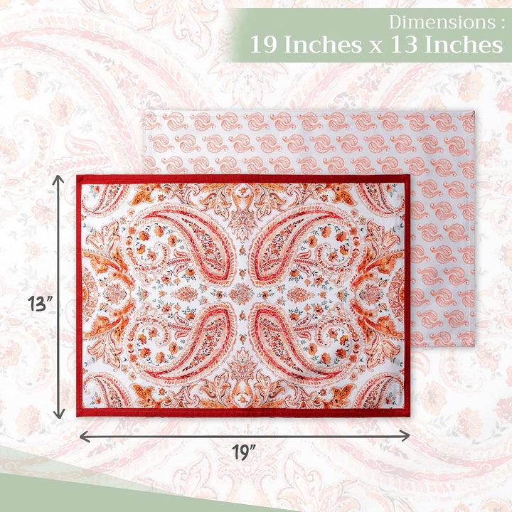 Maison d' Hermine Stoff-Tischset, 100% Baumwolle Set mit 4, 33cm x 48cm dekoratives, waschbares Tisc