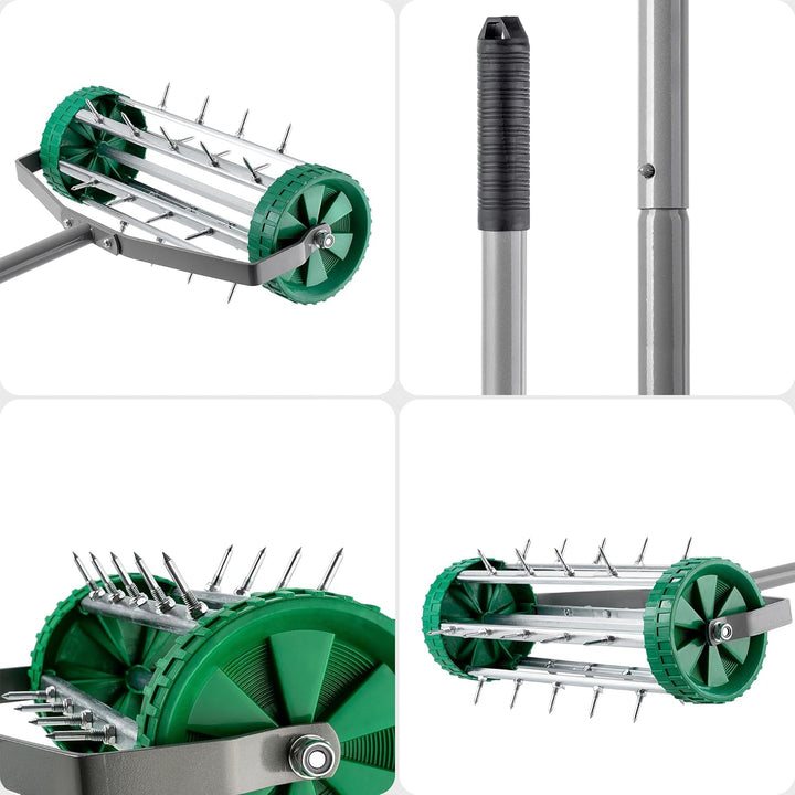 KADAX Handvertikutierer, Rasenlüfter aus robusten Stahl, Manueller Aerifizierer mit 3,3cm Nägeln, Bo