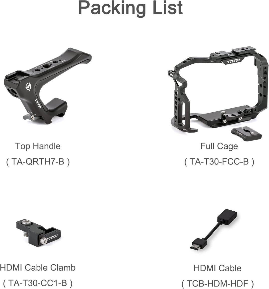 TILTA TA-T30-A-B-2 Camera Cage a7 IV Basic Kit für Sony A7M4 A7 IV Alpha A1 A9 II Alpha 7 IV Kamera