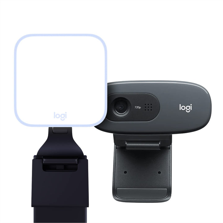 Logitech HD Webcam C270 + Litra Glow Premium Streaming Light with TrueSoft - Grey Grau C270 + Litra