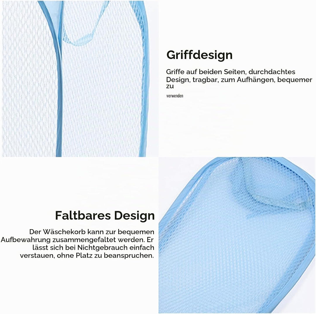 LIFEDYLUK 5 Pack Wäschekörbe Faltbar, Pop Up Laundry Basket Blau, Gelb, Rot, Lila, Grün, Mesh Aufbew