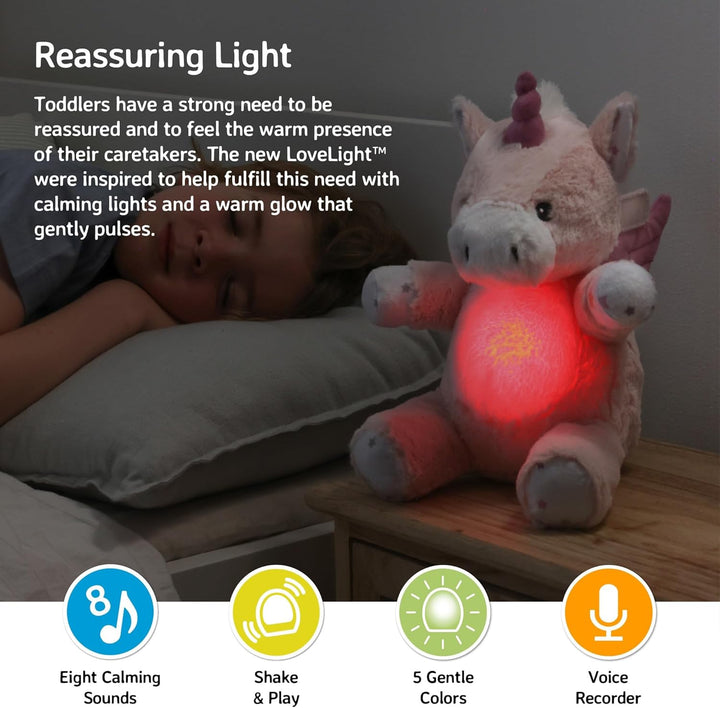 Cloud.b LoveLight™ Buddies - Lily das Einhorn | Beruhigende Klänge | Sprachaufnahme | Shake & Play |