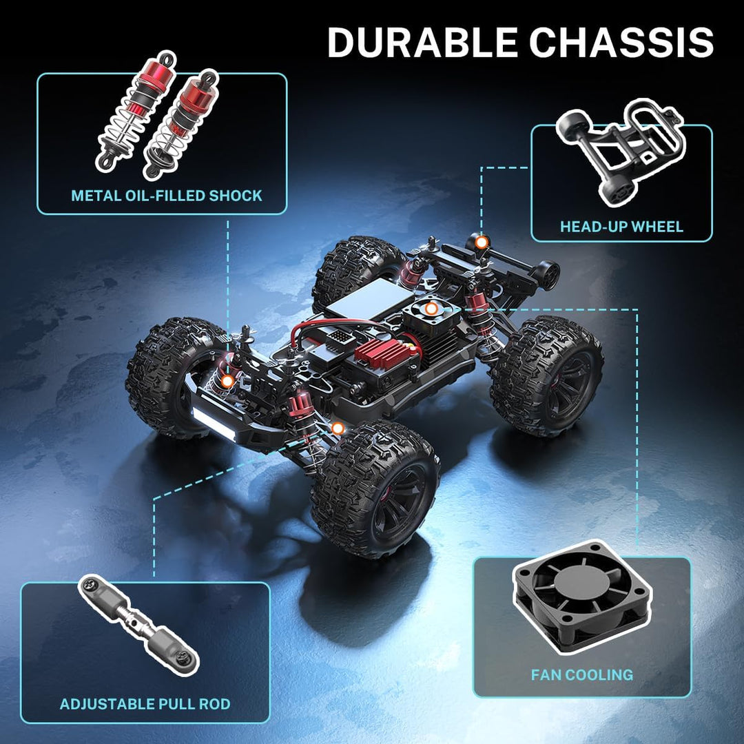 YONCHER YC380 PRO Ferngesteuertes Auto,1:16 Bürstenloser Motor 68 KM/H, 4WD Offroad RC Auto für Erwa