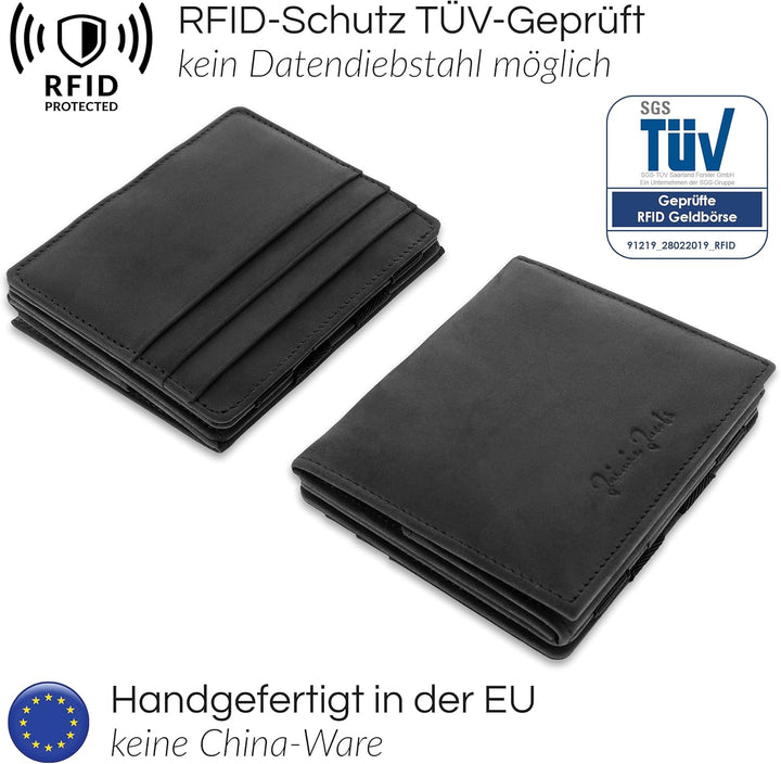 Jaimie Jacobs Flap Boy mit Gravur - Das Original - Magischer Geldbeutel mit Münzfach RFID-Schutz Ges