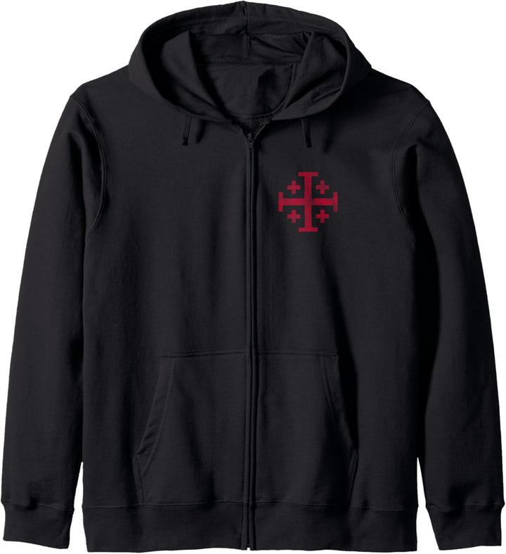 KNIGHT'S TEMPLAR JERUSALEM CROSS KINGDOM OF JERUSALEM Kapuzenjacke