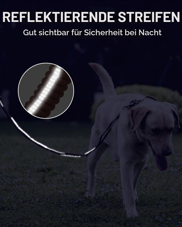 Joytale Taktische Hundeleine, 1.2m-1.8m Bungee Hundeleine mit 2 Gepolsterten Griffen, Autosicherheit